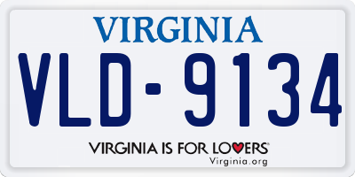VA license plate VLD9134