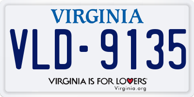 VA license plate VLD9135