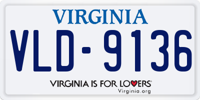 VA license plate VLD9136