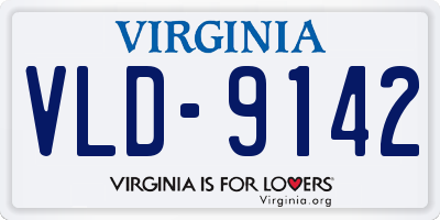VA license plate VLD9142