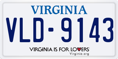 VA license plate VLD9143