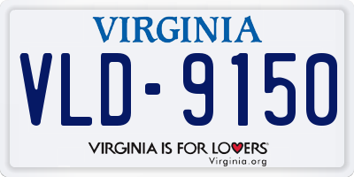 VA license plate VLD9150
