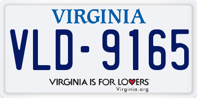 VA license plate VLD9165