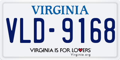 VA license plate VLD9168