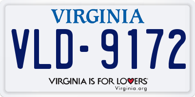 VA license plate VLD9172