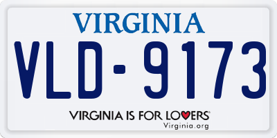 VA license plate VLD9173