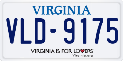 VA license plate VLD9175