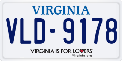VA license plate VLD9178