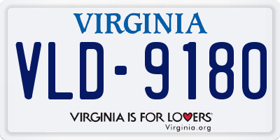 VA license plate VLD9180
