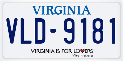 VA license plate VLD9181