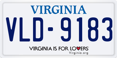 VA license plate VLD9183
