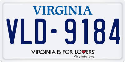 VA license plate VLD9184