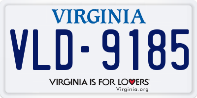 VA license plate VLD9185