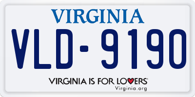 VA license plate VLD9190