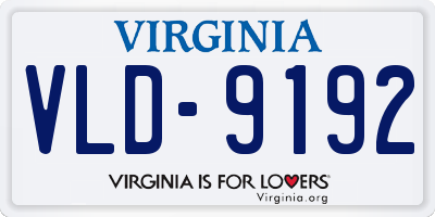 VA license plate VLD9192