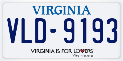 VA license plate VLD9193