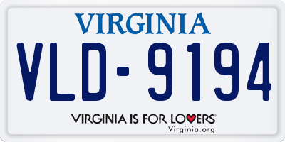 VA license plate VLD9194