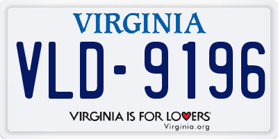 VA license plate VLD9196