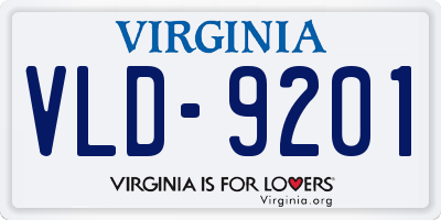 VA license plate VLD9201