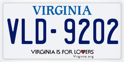VA license plate VLD9202