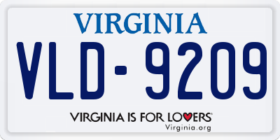 VA license plate VLD9209