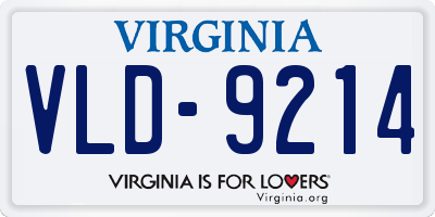 VA license plate VLD9214