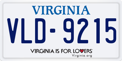 VA license plate VLD9215