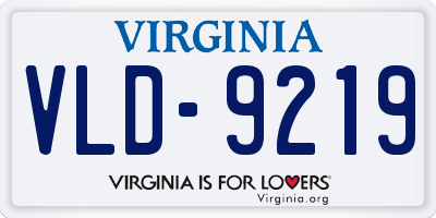 VA license plate VLD9219