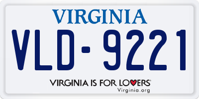 VA license plate VLD9221