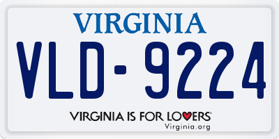 VA license plate VLD9224