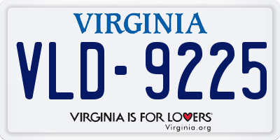 VA license plate VLD9225