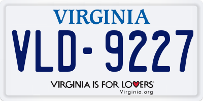VA license plate VLD9227