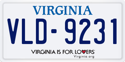 VA license plate VLD9231
