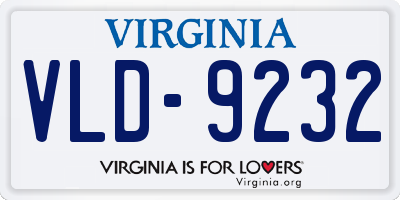 VA license plate VLD9232