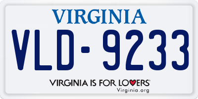 VA license plate VLD9233