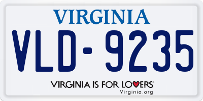 VA license plate VLD9235