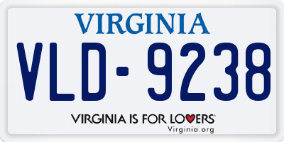 VA license plate VLD9238