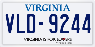 VA license plate VLD9244