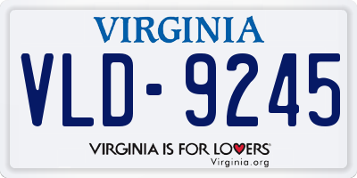VA license plate VLD9245