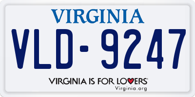 VA license plate VLD9247