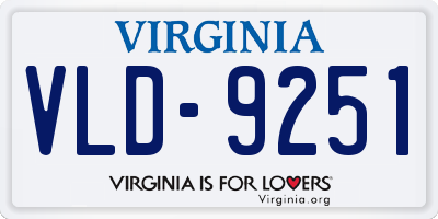 VA license plate VLD9251