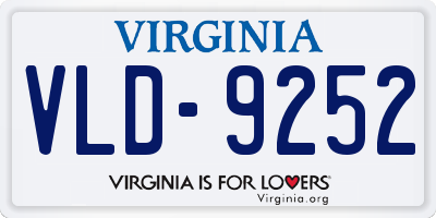 VA license plate VLD9252