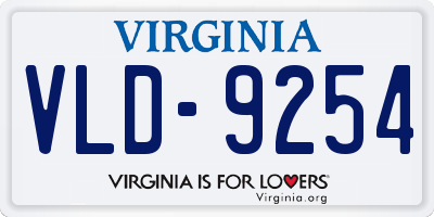 VA license plate VLD9254