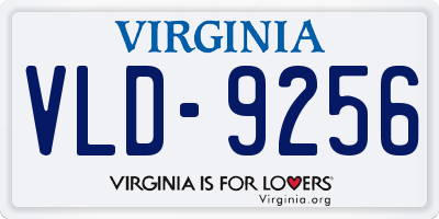 VA license plate VLD9256