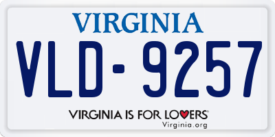 VA license plate VLD9257