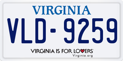 VA license plate VLD9259