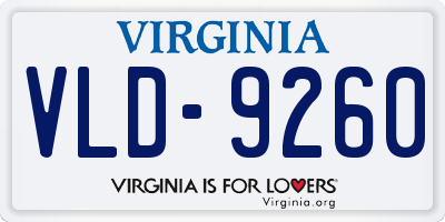 VA license plate VLD9260