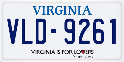 VA license plate VLD9261