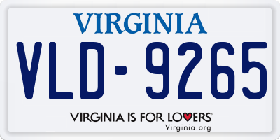VA license plate VLD9265