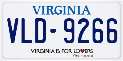 VA license plate VLD9266
